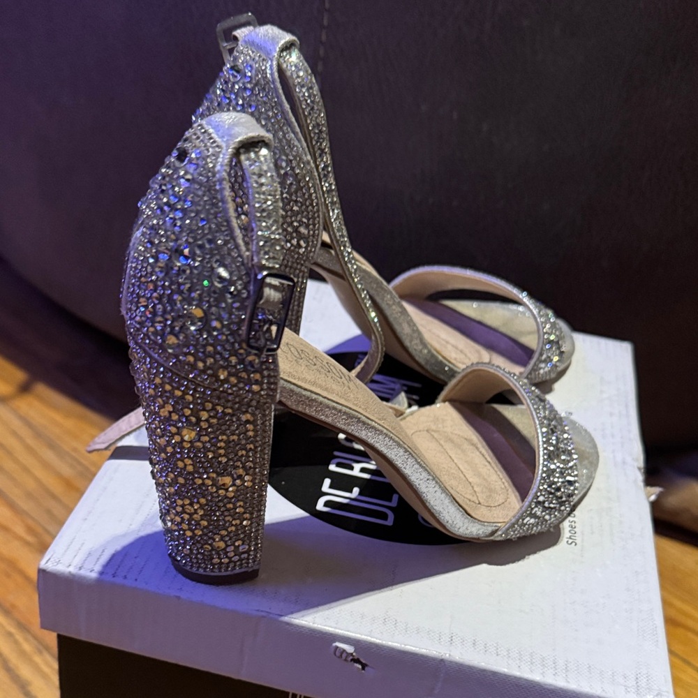 De Blossom Collection Sparkling Silver Heels